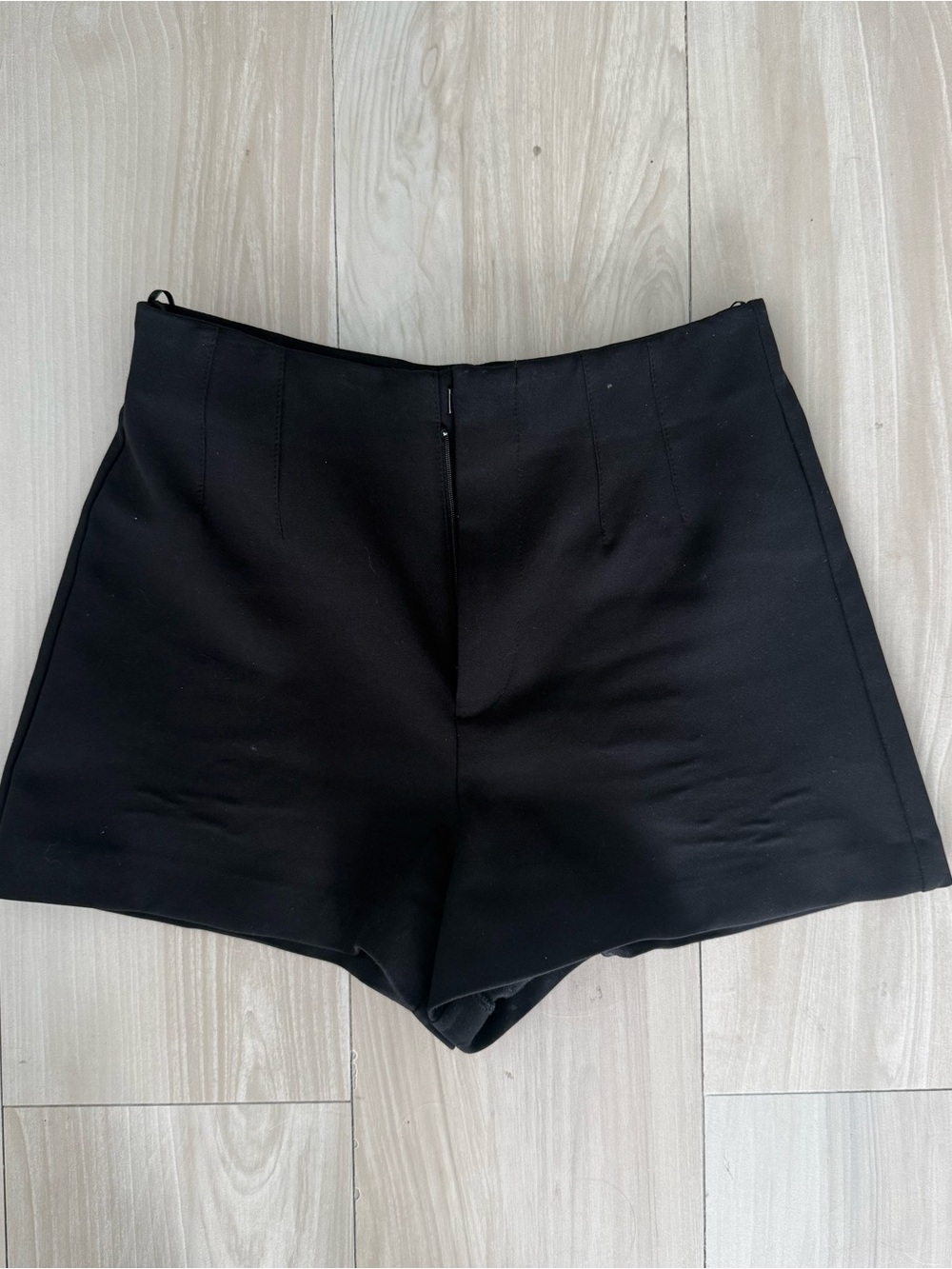 Zara Black High-Waist Tailored Shorts